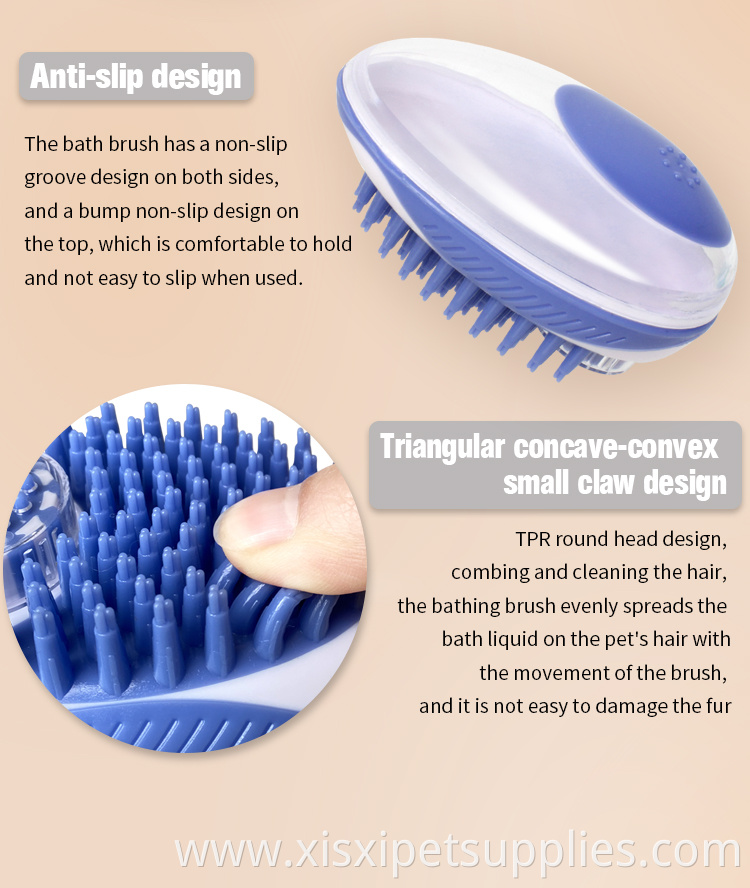 Factory Wholesale Cat Massage Washing Brush Pet Dog Shampoo Dispenser Grooming Bath Brush